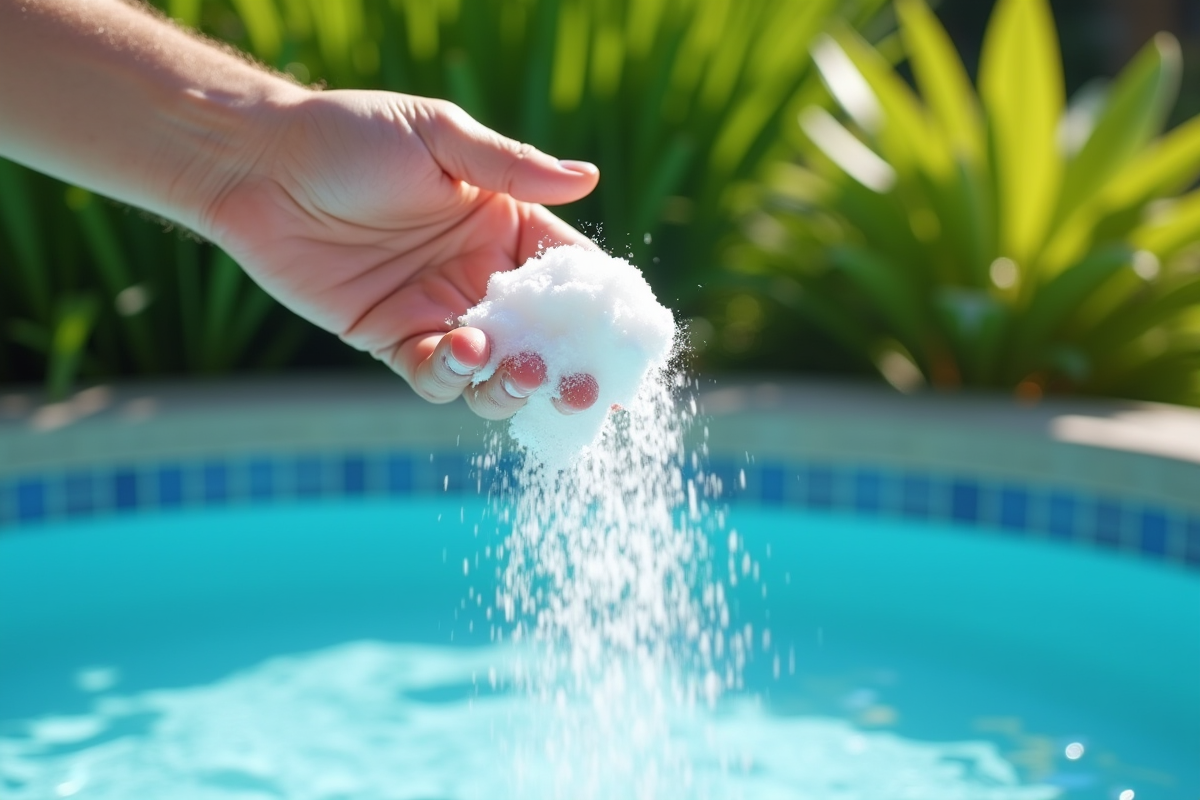 Main saupoudrant du bicarbonate dans l