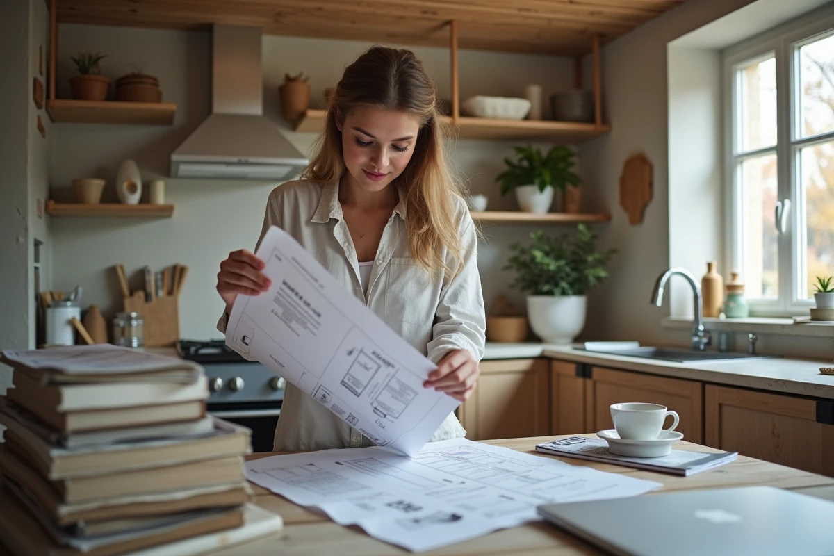 Jeune femme examinant l
