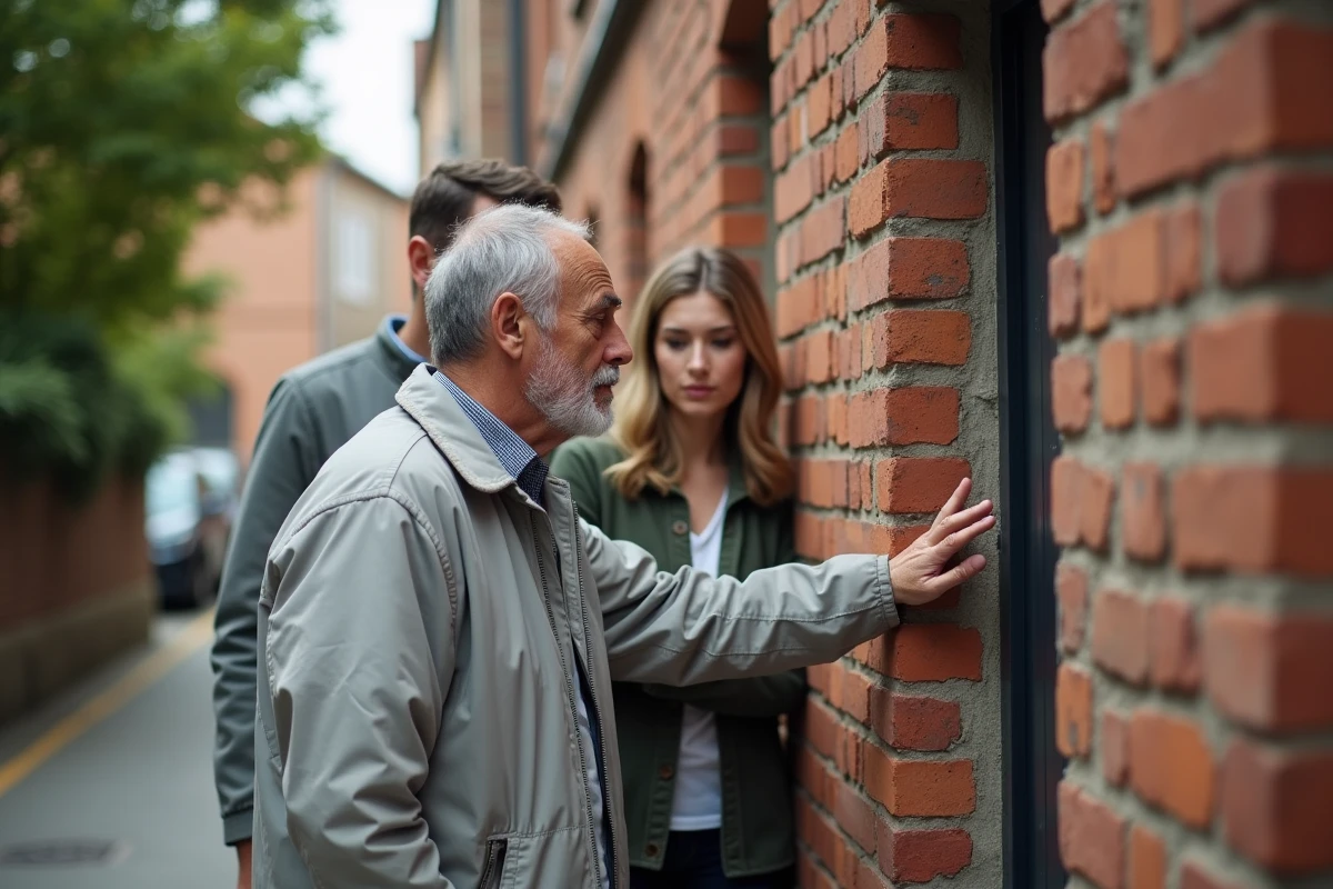 Homme montre isolation ancienne maison toulousaine a un couple