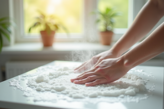 Mains inspectant un haut thermique propre et chaud