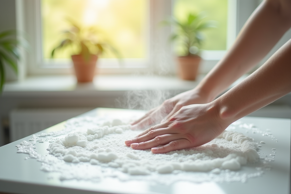 Mains inspectant un haut thermique propre et chaud