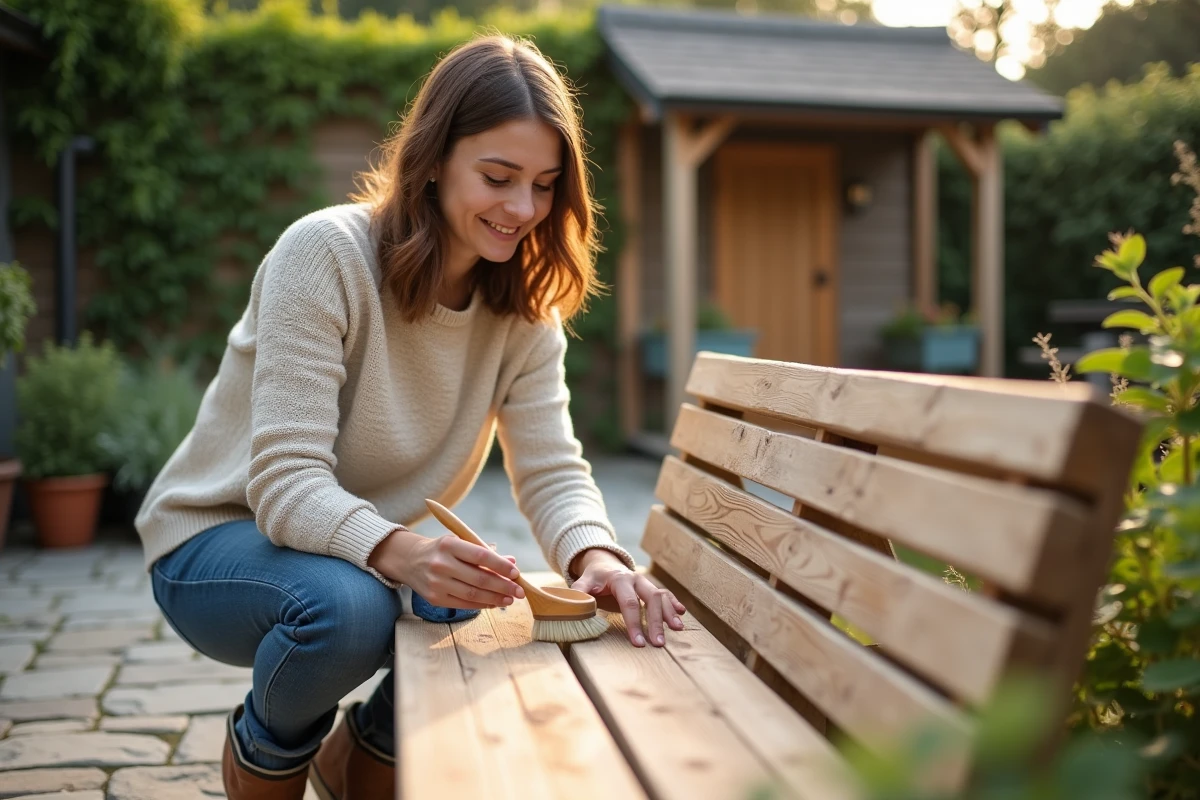 Jeune femme appliquant de l