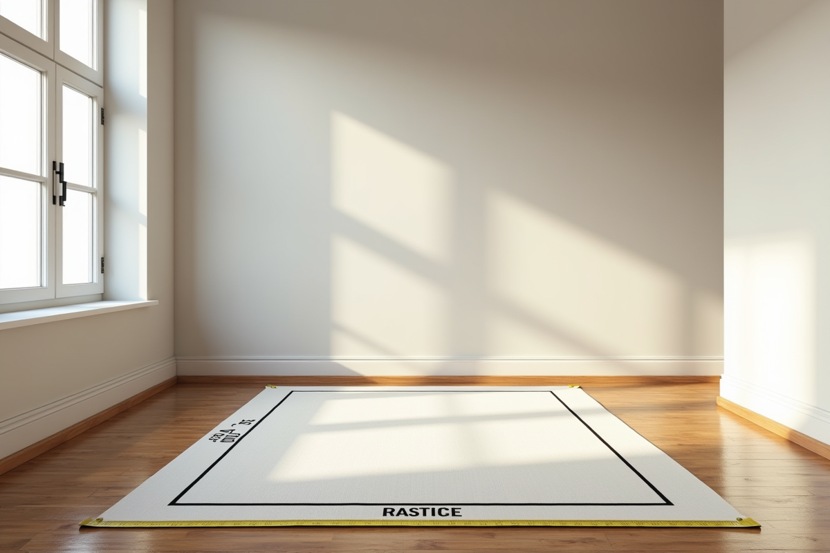 Plan de chambre vide de 10x9 pieds avec lit esquisse et lumière naturelle
